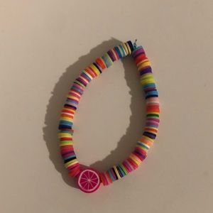 Multi colored clay bead bracelet